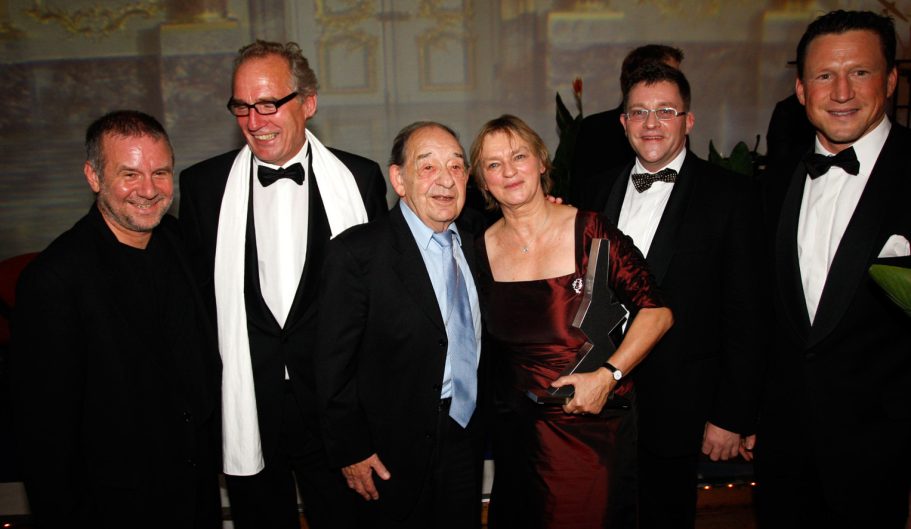 Schauspieler Joachim Kro'l, Schriewer, Paul Kuhn mit Elke Heidenreich und Chr. Keller