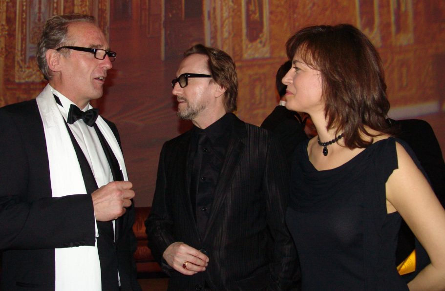 Schriewer mit Marius Westernhagen und Sandra Maischberger -Landesmedienpreis NRW